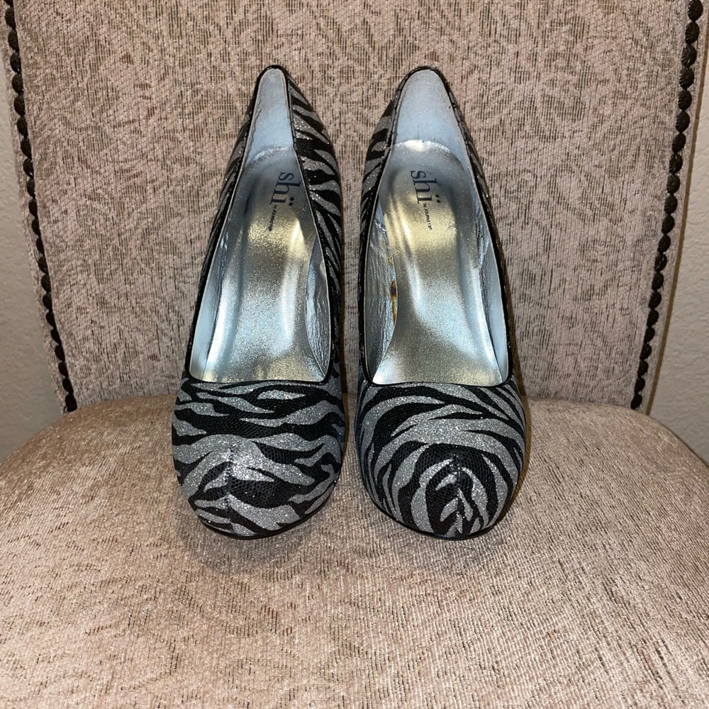 Zebra print heels